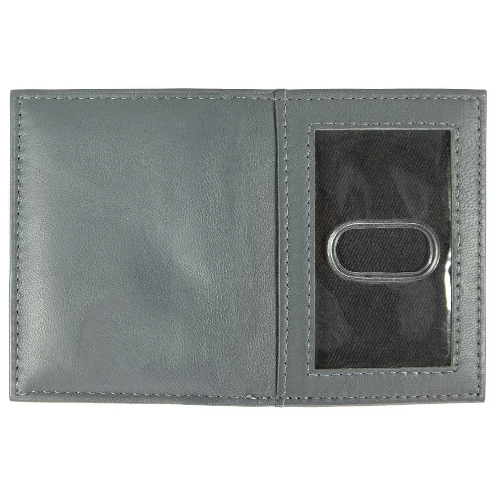 Genuine Leather Credit Crad Case Men Slim Wallet Gray Mini Bifold ID Gift